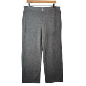 Calvin Klein Soft Cozy Lounge Pants Womens Large Stretch Comfort Gray Plush